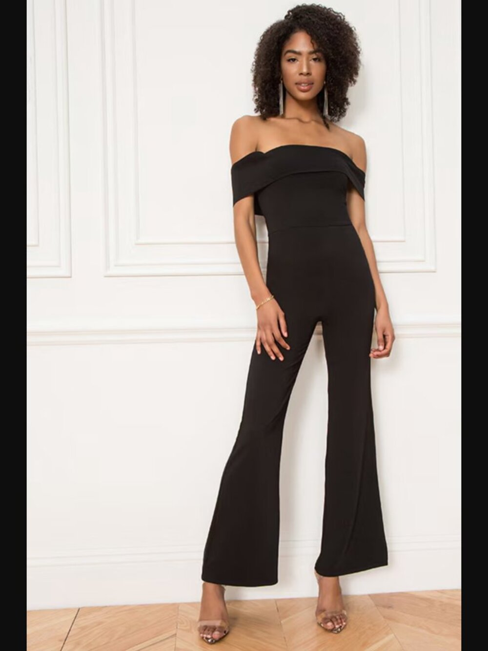 by the way. (Revolve) "Aubrey" Off-Shoulder Jumpsuit | Black | XS